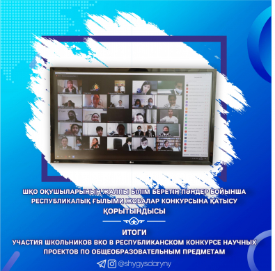 Итоги участия школьников ВКО в республиканском конкурсе научных проектов по общеобразовательным предметам