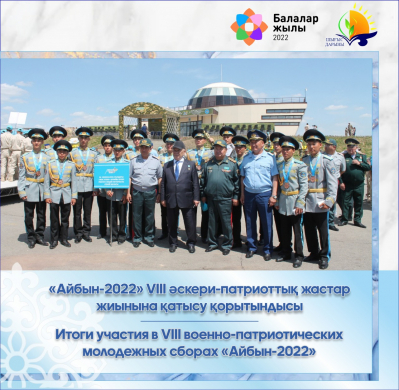 «Айбын-2022» VIII әскери-патриоттық жастар жиынына қатысу қорытындысы