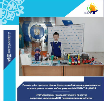 Итоги выставки исследовательских проектов одаренных школьников ВКО, посвященной ко Дню Науки Итоги выставки исследовательских проектов одаренных школьников ВКО, посвященной ко Дню Науки