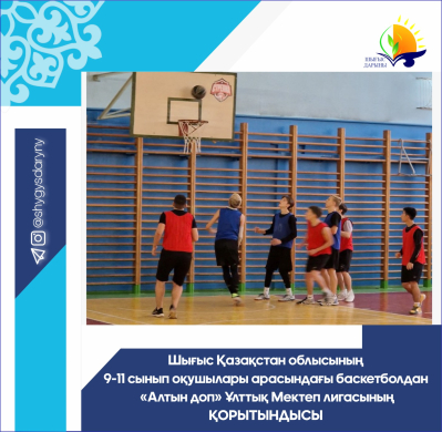 Итоги Национальной Школьной лиги среди учащихся 9-11 классов Восточно-Казахстанской области  по баскетболу «Алтын доп»