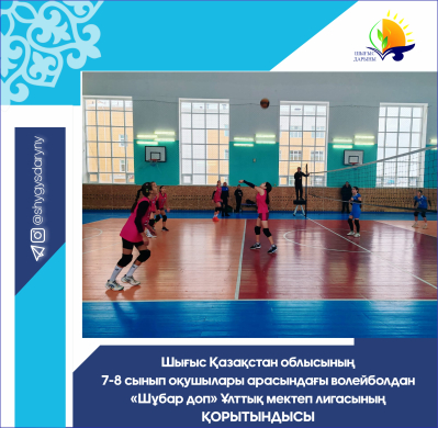Итоги Национальной школьной лиги среди учащихся 7-8 классов Восточно-Казахстанской области  по волейболу «Шұбар доп»