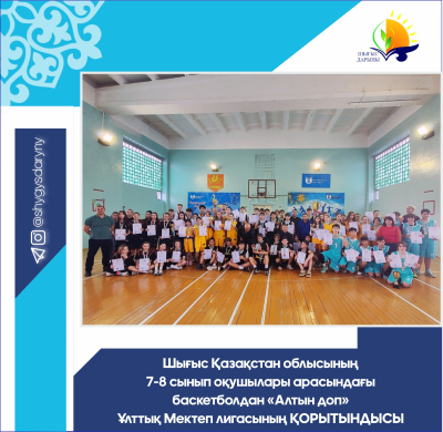 Итоги Национальной Школьной лиги среди учащихся 7-8 классов Восточно-Казахстанской области  по баскетболу «Алтын доп»